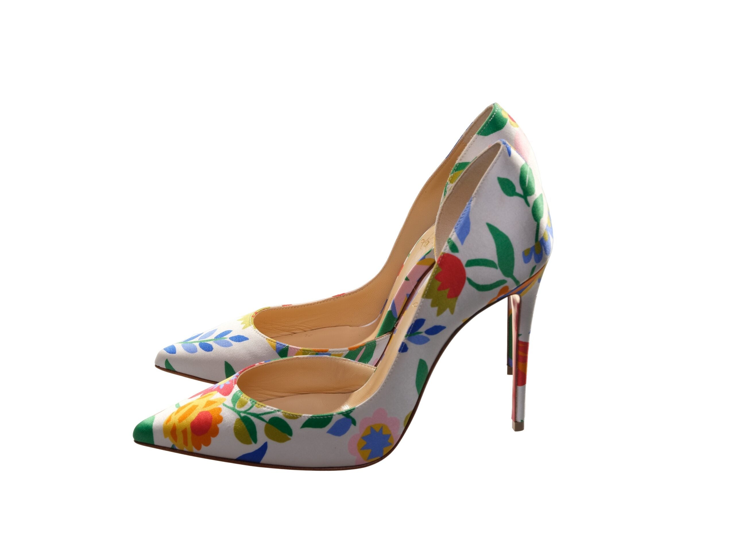 Christian Louboutin Iriza 100 Floral Crepe Satin Pumps ψηλοτάκουνα