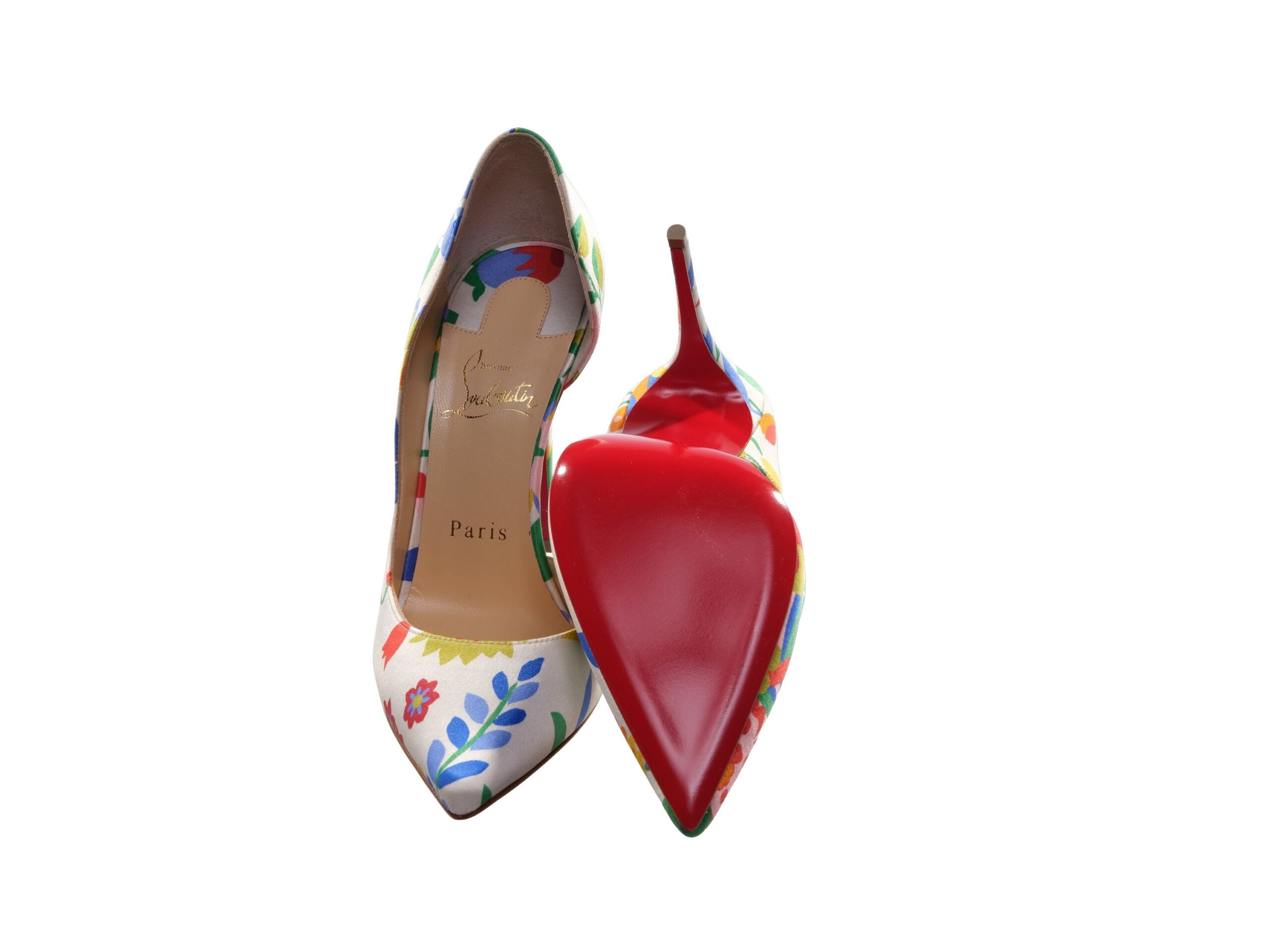 Christian Louboutin Iriza 100 Floral Crepe Satin Pumps ψηλοτάκουνα