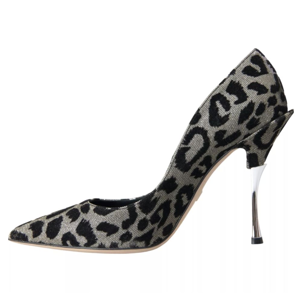 Dolce & Gabbana Gray Leather Di Calfskin Pump