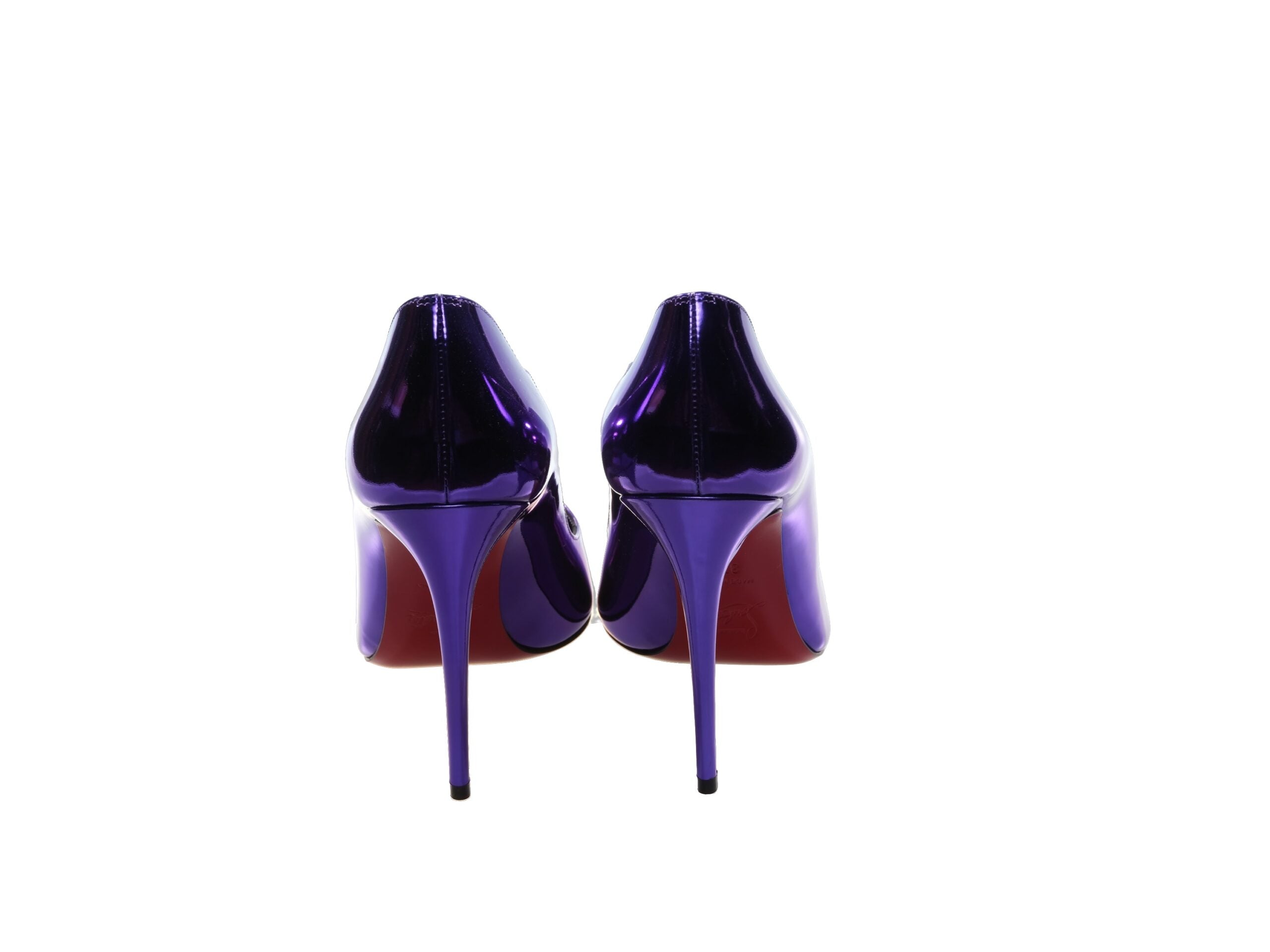 Christian Louboutin Hot Chick 100 Purple Mirrored Patent Leather Pumps High Heel