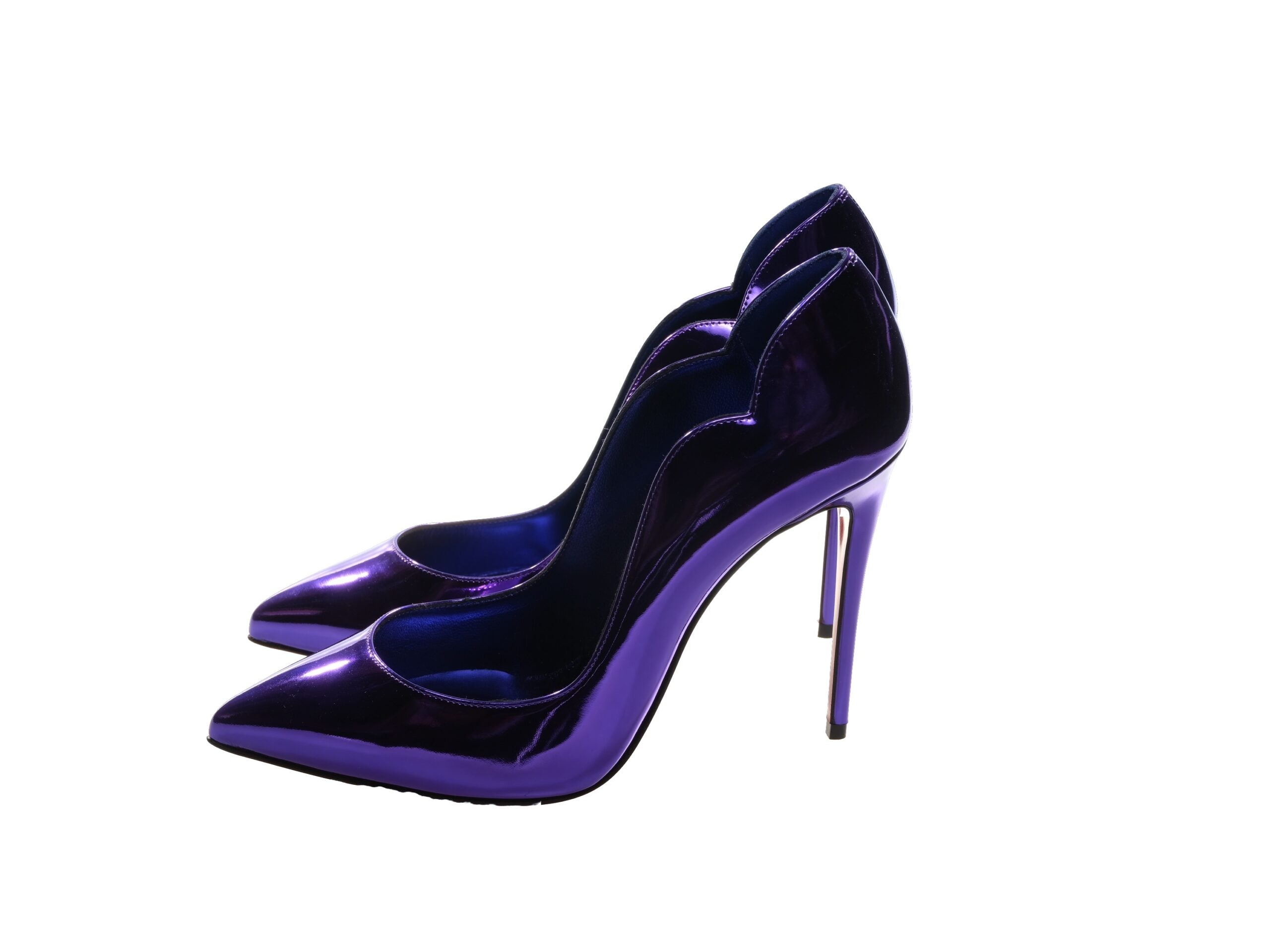 Christian Louboutin Hot Chick 100 Purple Mirrored Patent Leather Pumps High Heel