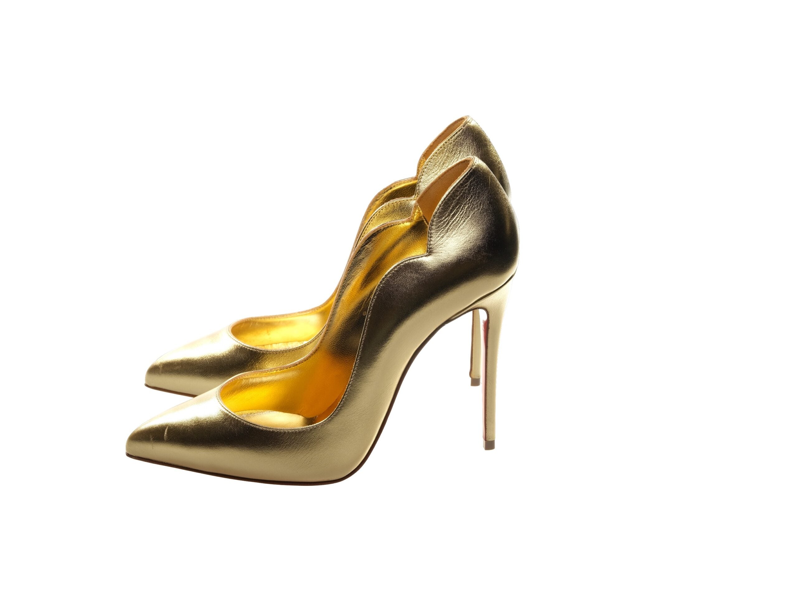 Christian Louboutin Hot Chick 100 Gold Αντλία ψηλοτάκουνου