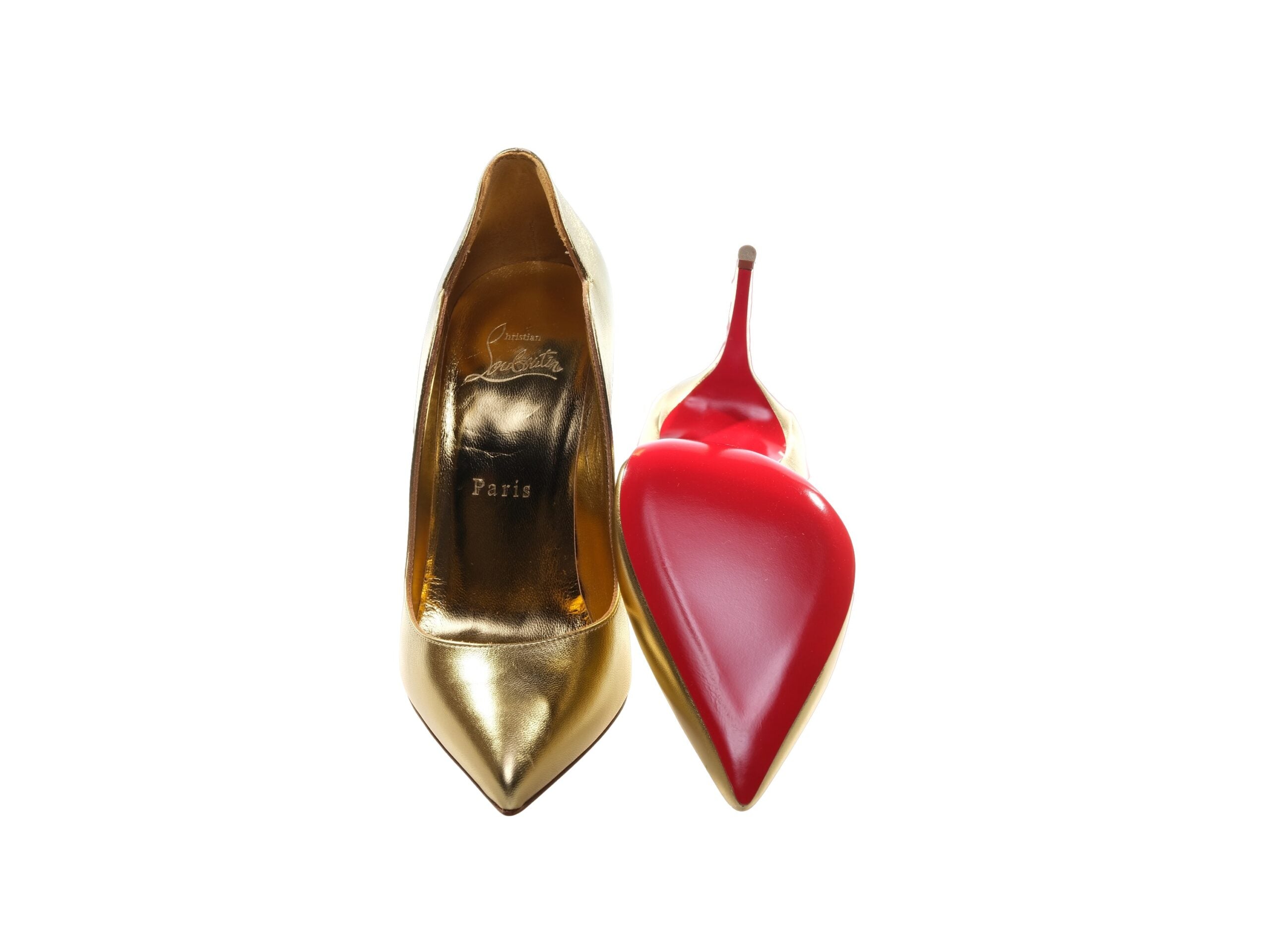 Christian Louboutin Hot Chick 100 Gold Αντλία ψηλοτάκουνου