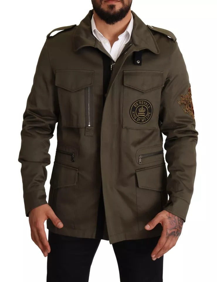 Μπουφάν Dolce & Gabbana Green Cotton DG Love Blouson Coat