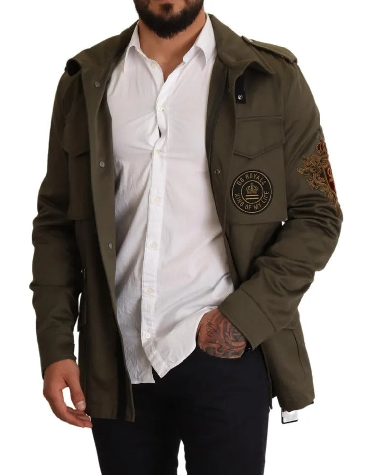 Μπουφάν Dolce & Gabbana Green Cotton DG Love Blouson Coat