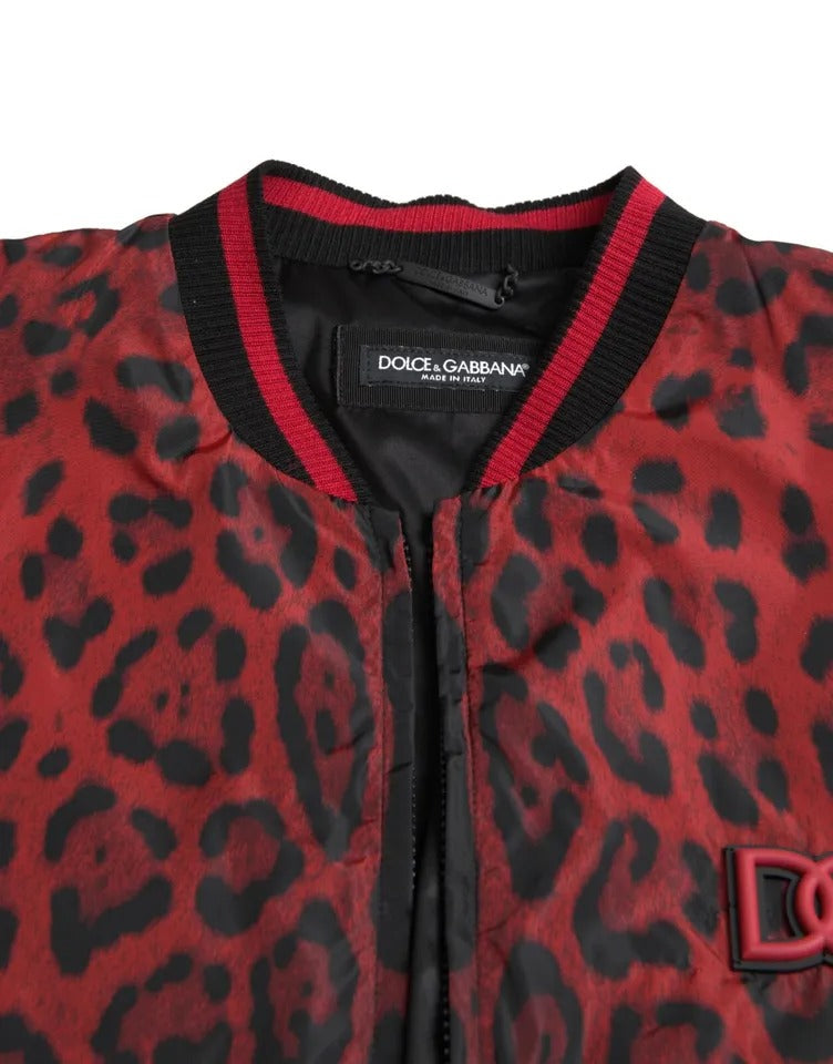 Κοντό παλτό Dolce & Gabbana Red Leopard Bomber