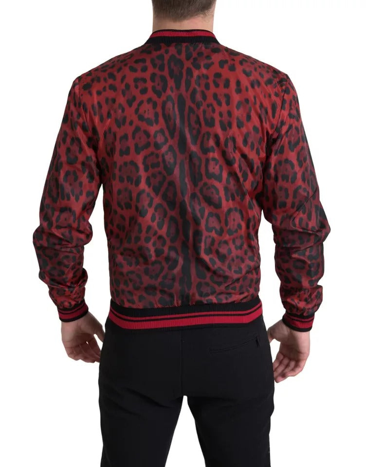 Κοντό παλτό Dolce & Gabbana Red Leopard Bomber