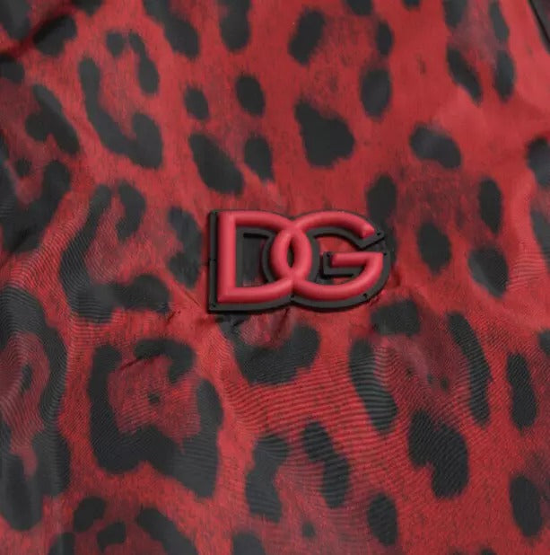 Κοντό παλτό Dolce & Gabbana Red Leopard Bomber