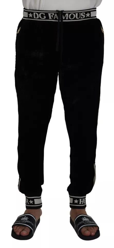 Dolce & Gabbana Black Jogging Trouser Βαμβακερό παντελόνι