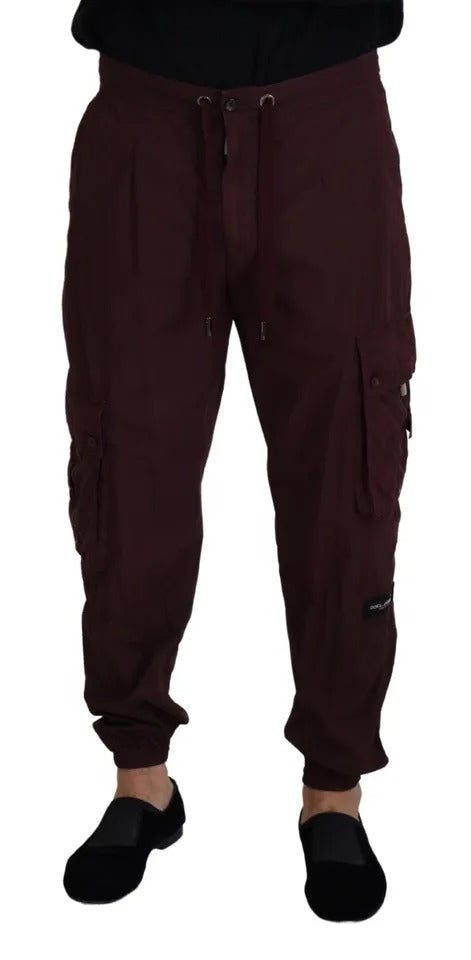 Βαμβακερό παντελόνι Dolce & Gabbana Bordeaux Cargo Jogger