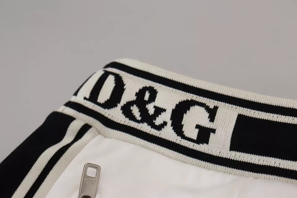 Dolce & Gabbana White Logo Βαμβακερό παντελόνι Jogger Jogging