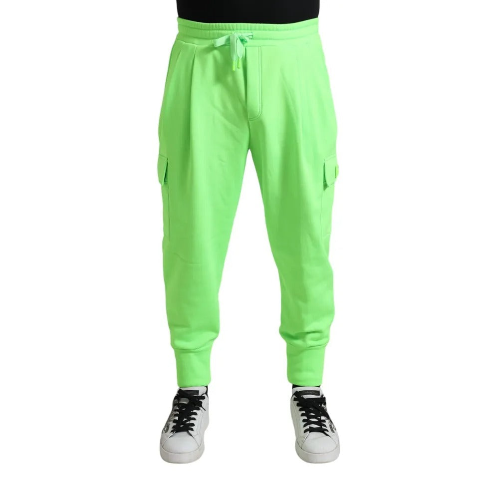 Παντελόνι φούτερ Dolce & Gabbana Neon Green Polyester Jogger