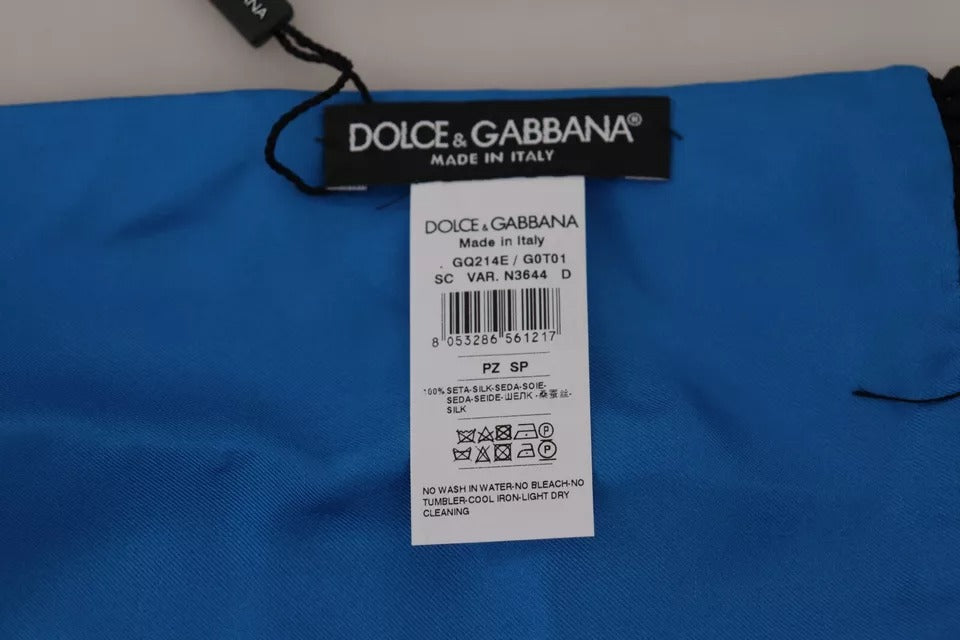 Dolce & Gabbana Βασιλικό Μπλε Κασκόλ Λαιμός Περιτύλιγμα Σάλι Μεταξωτό Κασκόλ