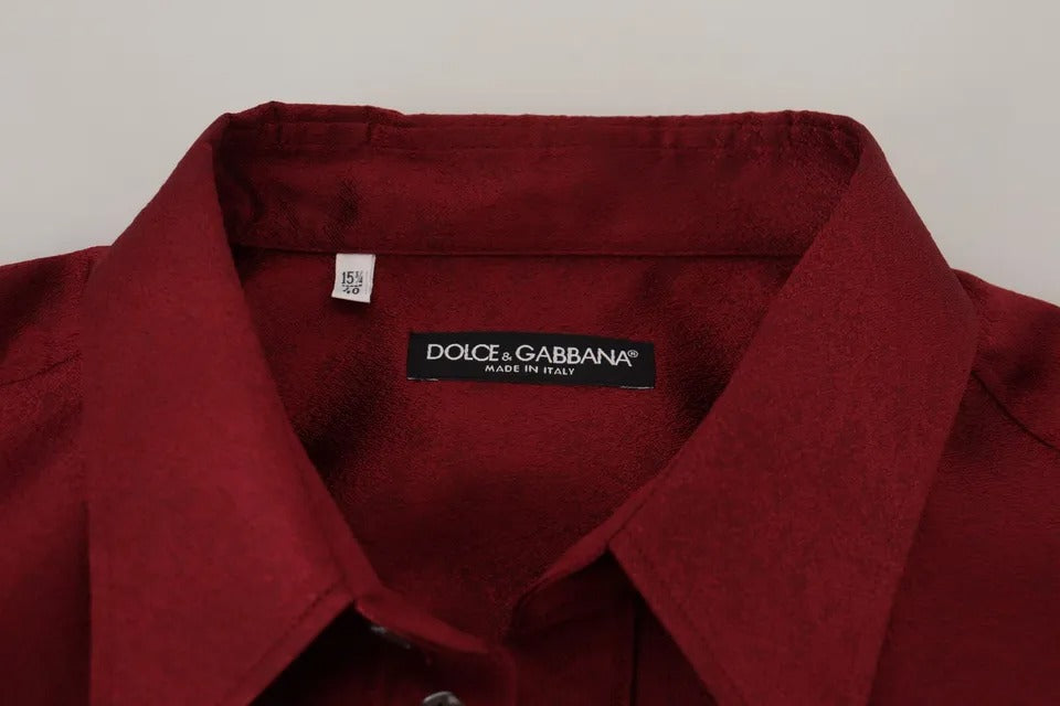 Dolce & Gabbana Bordeaux μακρυμάνικο ανδρικό επίσημο πουκάμισο