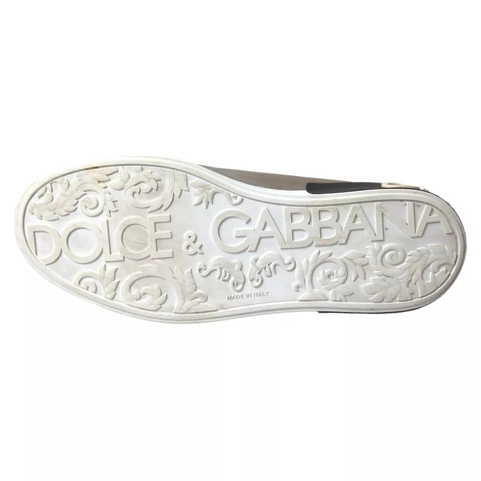 Dolce &amp; Gabbana Bronze Leather Logo Παπούτσια Portofino