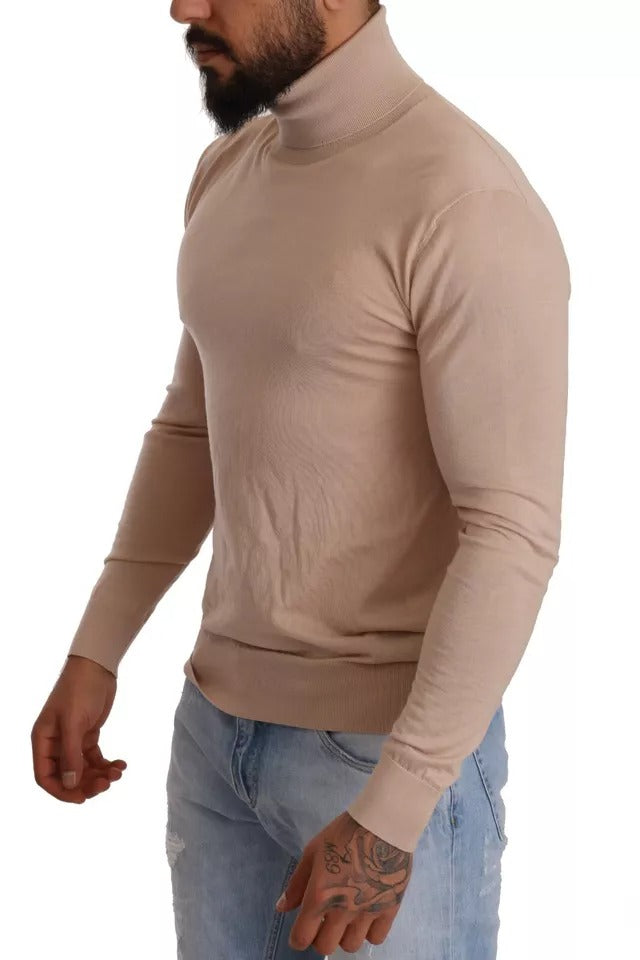 Πουλόβερ Dolce &amp; Gabbana Beige Cashmere Turtleneck πουλόβερ