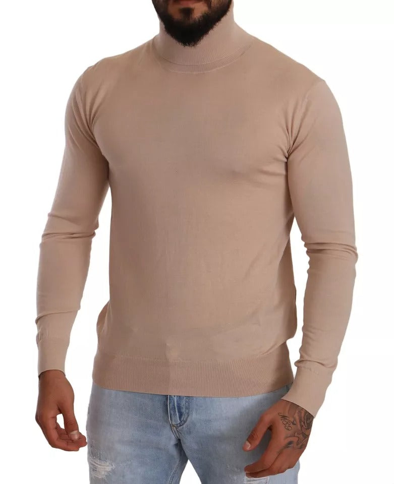 Πουλόβερ Dolce &amp; Gabbana Beige Cashmere Turtleneck πουλόβερ