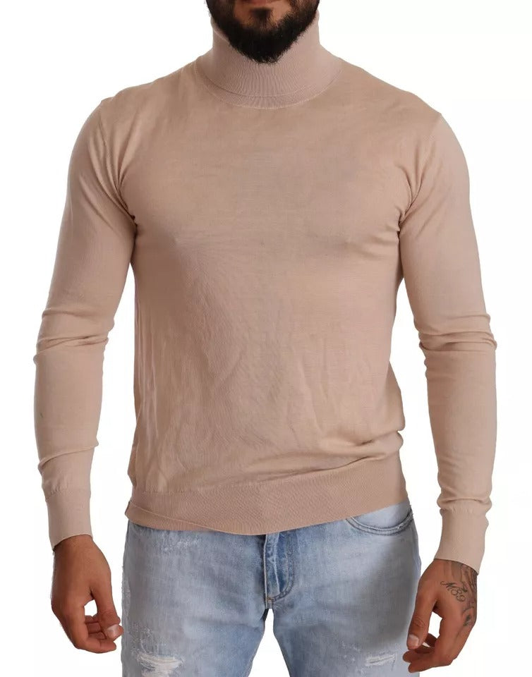 Πουλόβερ Dolce &amp; Gabbana Beige Cashmere Turtleneck πουλόβερ