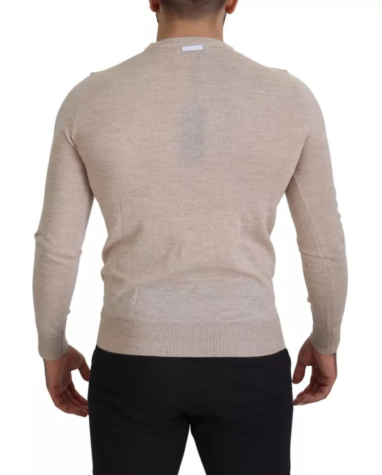 Πουλόβερ με λαιμόκοψη Dolce &amp; Gabbana Beige Virgin Wool Crew