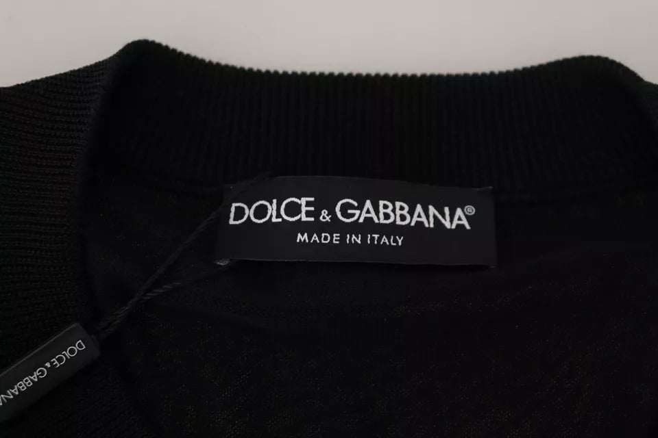 Ανδρικό πουλόβερ με μαύρο πολυεστέρα Dolce &amp; Gabbana