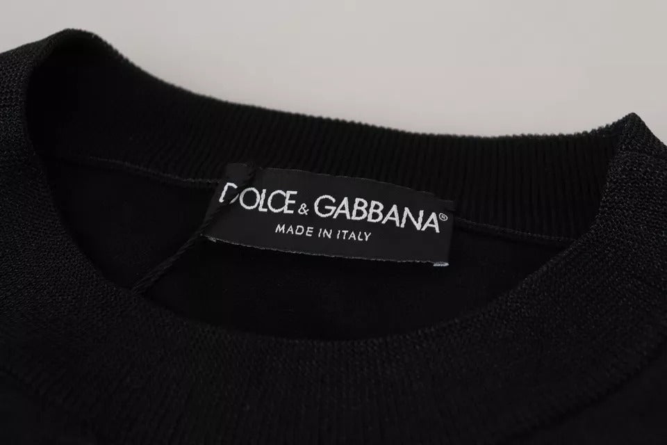 Ανδρικό πουλόβερ με μαύρο πολυεστέρα Dolce &amp; Gabbana