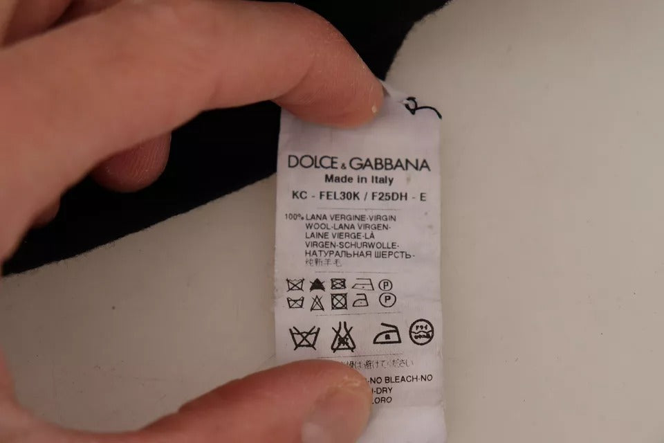 Πουλόβερ ζακέτα με μαύρο μάλλινο πλεκτό Dolce &amp; Gabbana