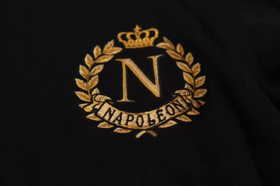 Πουλόβερ Dolce &amp; Gabbana Μαύρο μάλλινο μεταξωτό Napoleon Gold