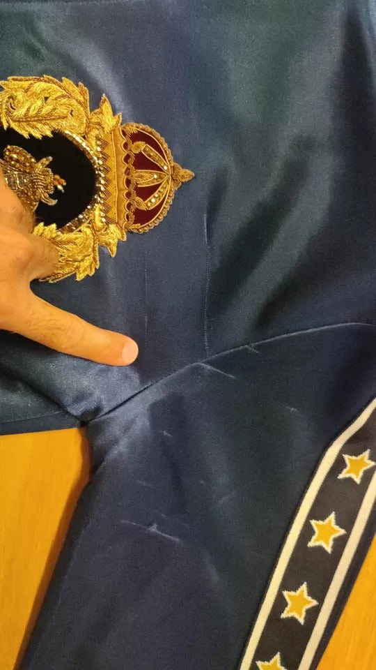 Πουλόβερ Dolce &amp; Gabbana Blue Heraldic Patch με ριγέ King Bee