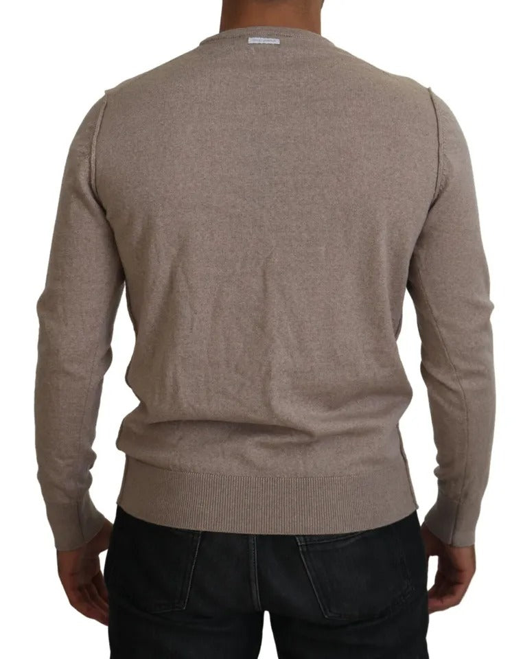 Πουλόβερ Dolce &amp; Gabbana Brown Virgin Wool Crew Neck πουλόβερ