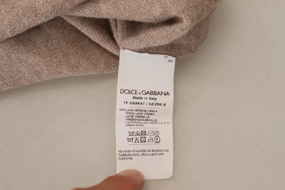 Πουλόβερ Dolce &amp; Gabbana Brown Virgin Wool Crew Neck πουλόβερ