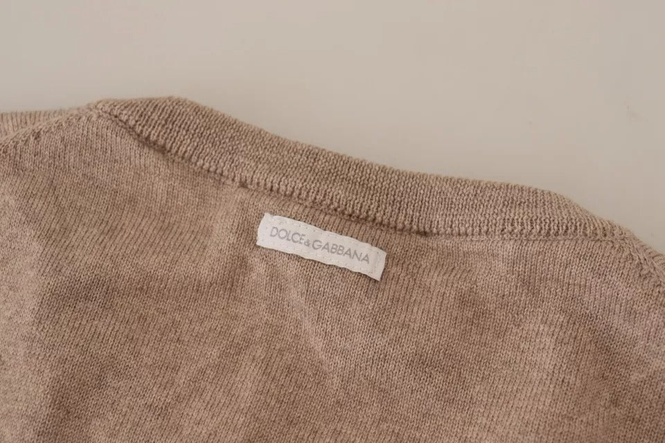 Πουλόβερ Dolce &amp; Gabbana Brown Virgin Wool Crew Neck πουλόβερ