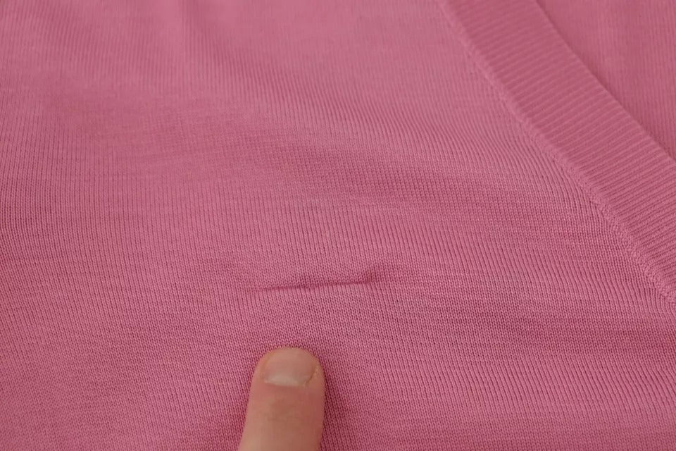 Ζακέτα πουλόβερ Dolce &amp; Gabbana Pink 100% Silk Button Down