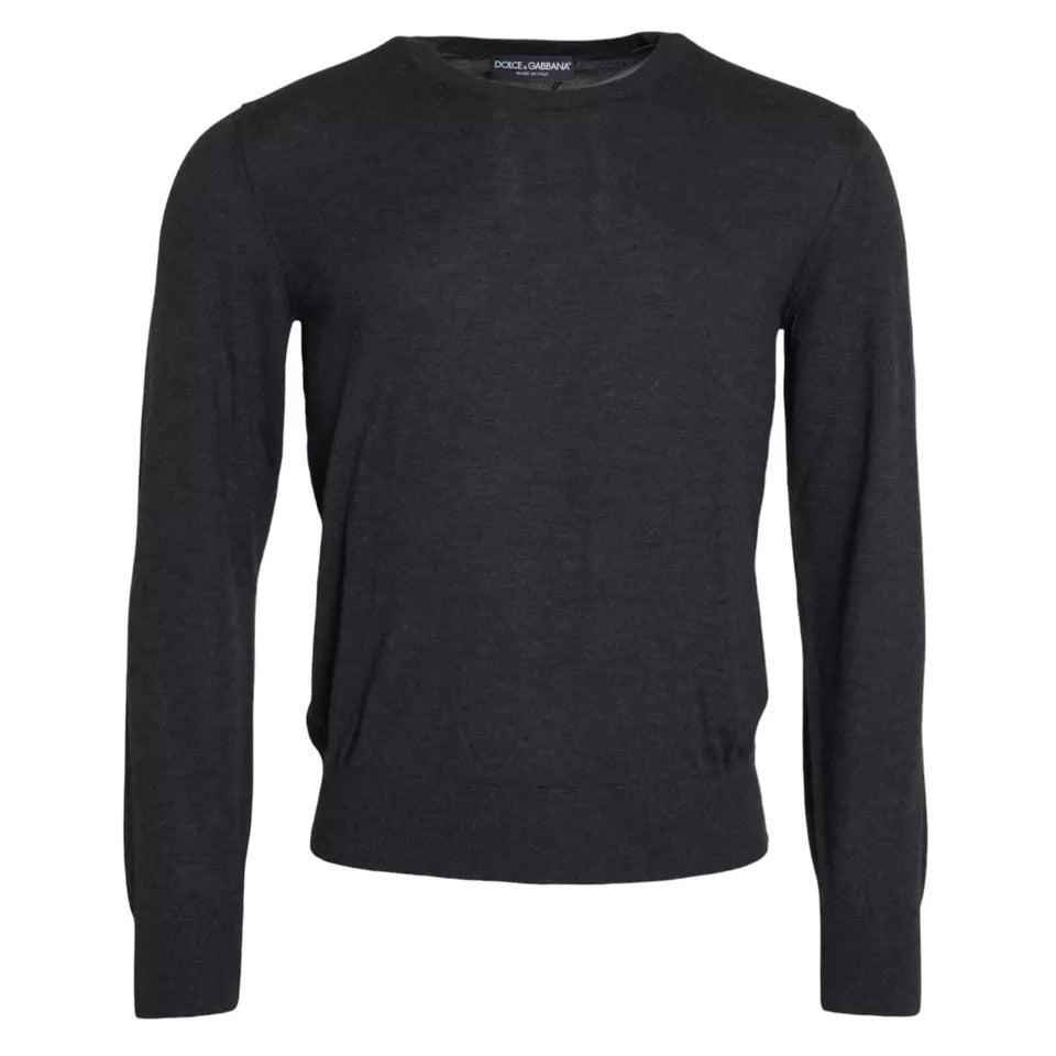 Πουλόβερ Dolce &amp; Gabbana Dark Grey Cashmere Crewnneck πουλόβερ