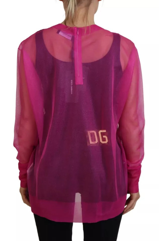 Πουλόβερ Dolce &amp; Gabbana Fuchsia Polyester Crewneck πουλόβερ