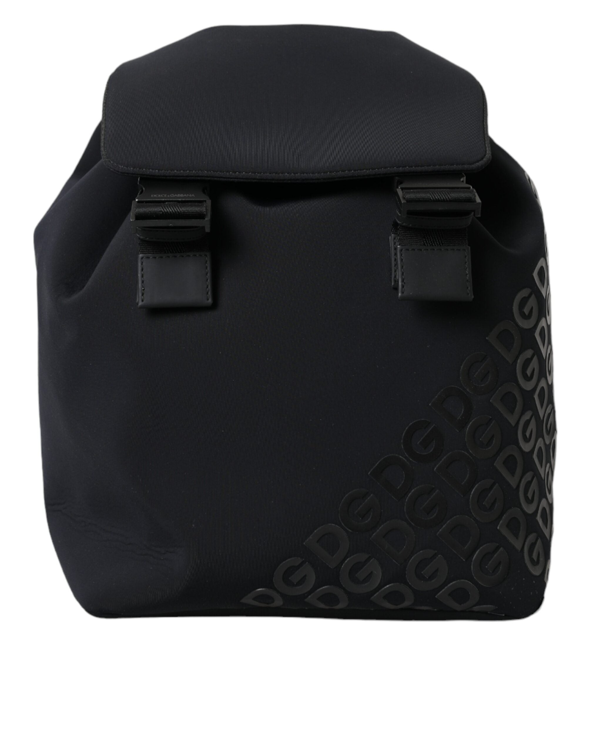 Σχολική τσάντα πλάτης με λογότυπο Dolce &amp; Gabbana Black Neoprene Nylon DG