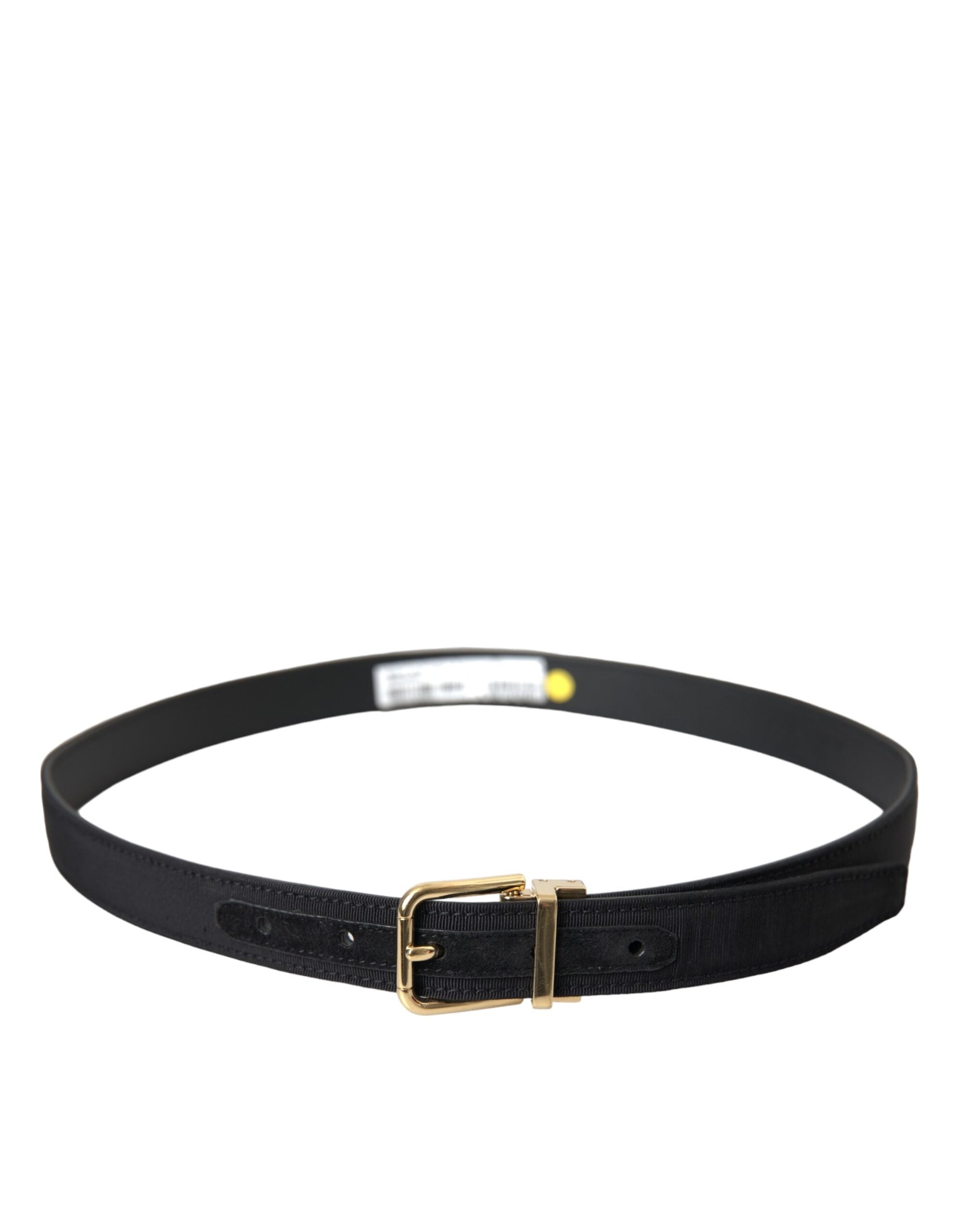 Ανδρική ζώνη με μεταλλική πόρπη Dolce &amp; Gabbana Black Gros Grain Gold