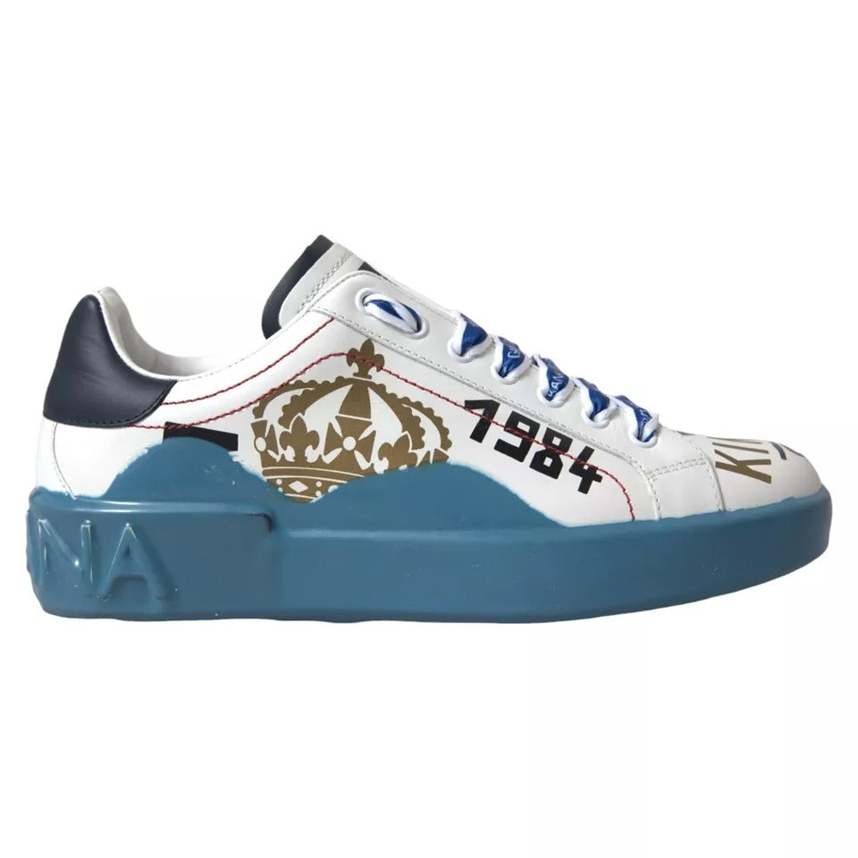 Παπούτσια Dolce &amp; Gabbana Blue White με στάμπα Portofino Melt Sneakers