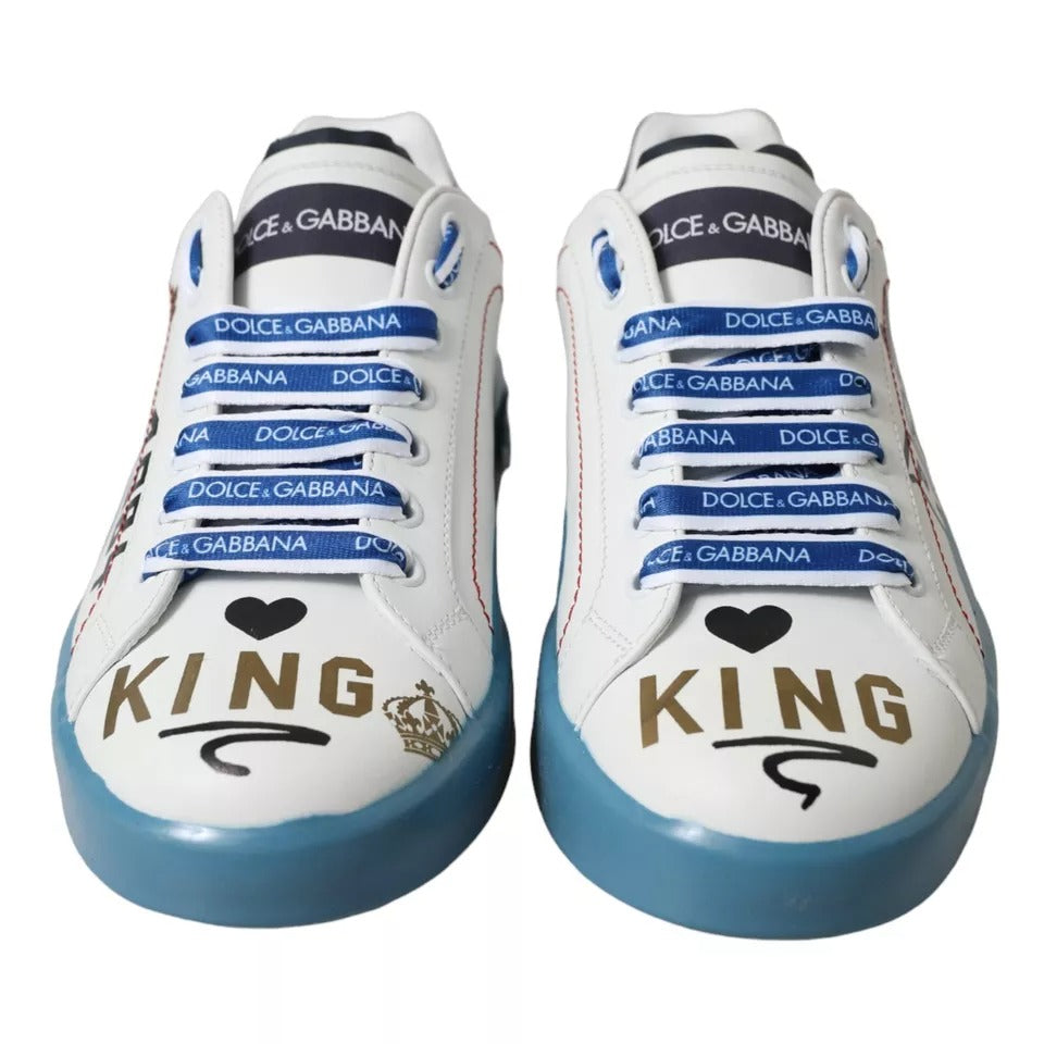 Παπούτσια Dolce &amp; Gabbana Blue White με στάμπα Portofino Melt Sneakers