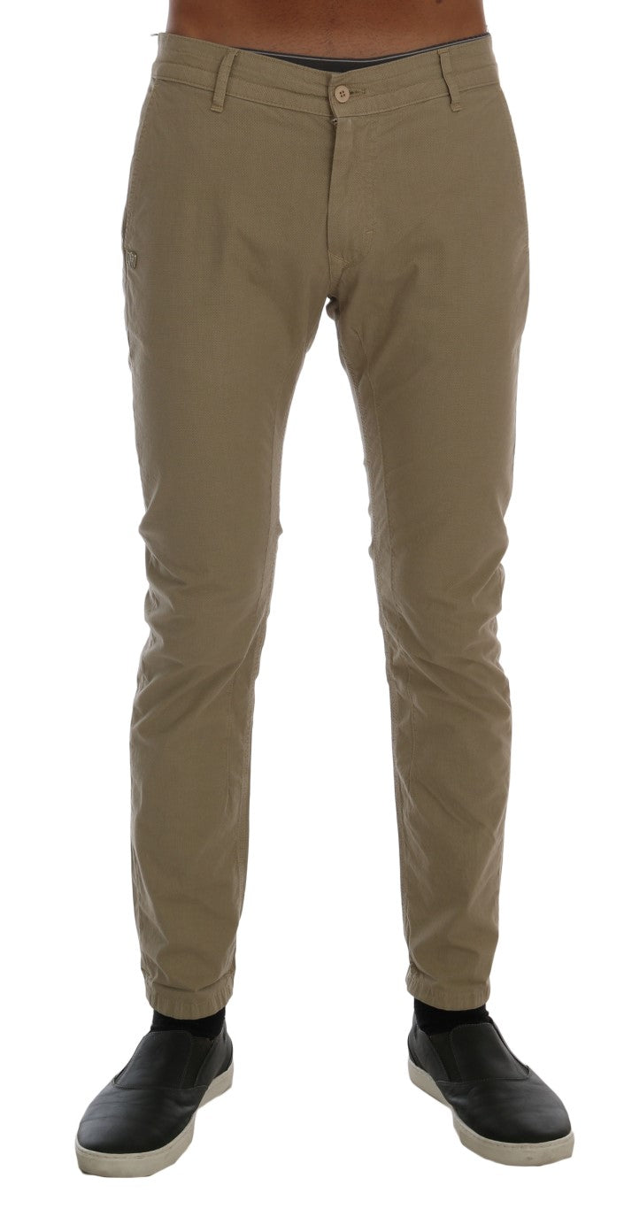 Daniele Alessandrini Beige Slim Fit Chinos για εκλεπτυσμένο στυλ