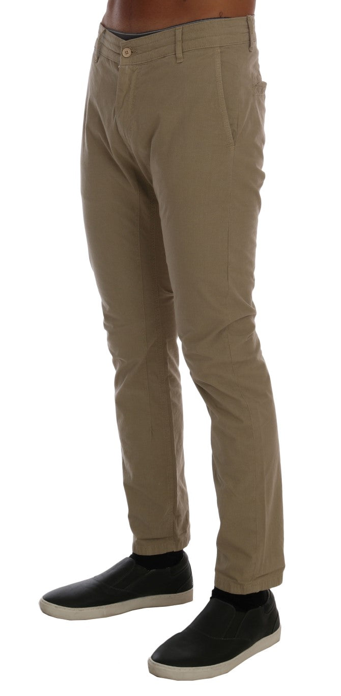 Daniele Alessandrini Beige Slim Fit Chinos για εκλεπτυσμένο στυλ