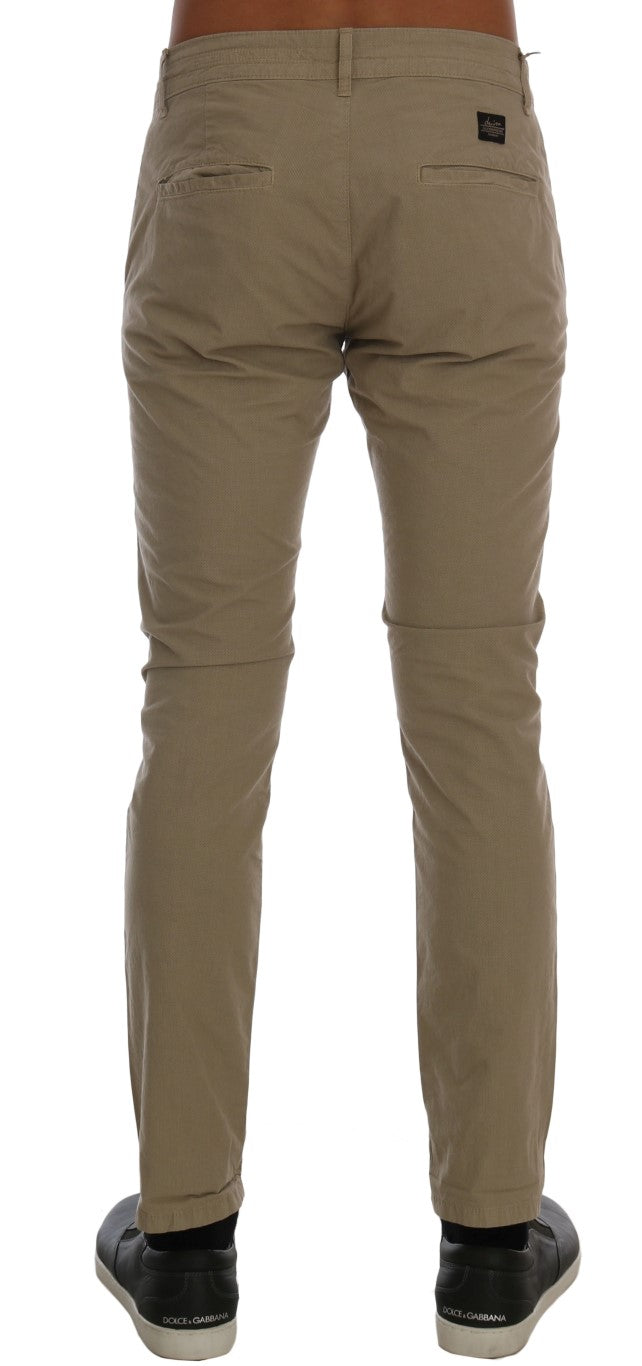 Daniele Alessandrini Beige Slim Fit Chinos για εκλεπτυσμένο στυλ