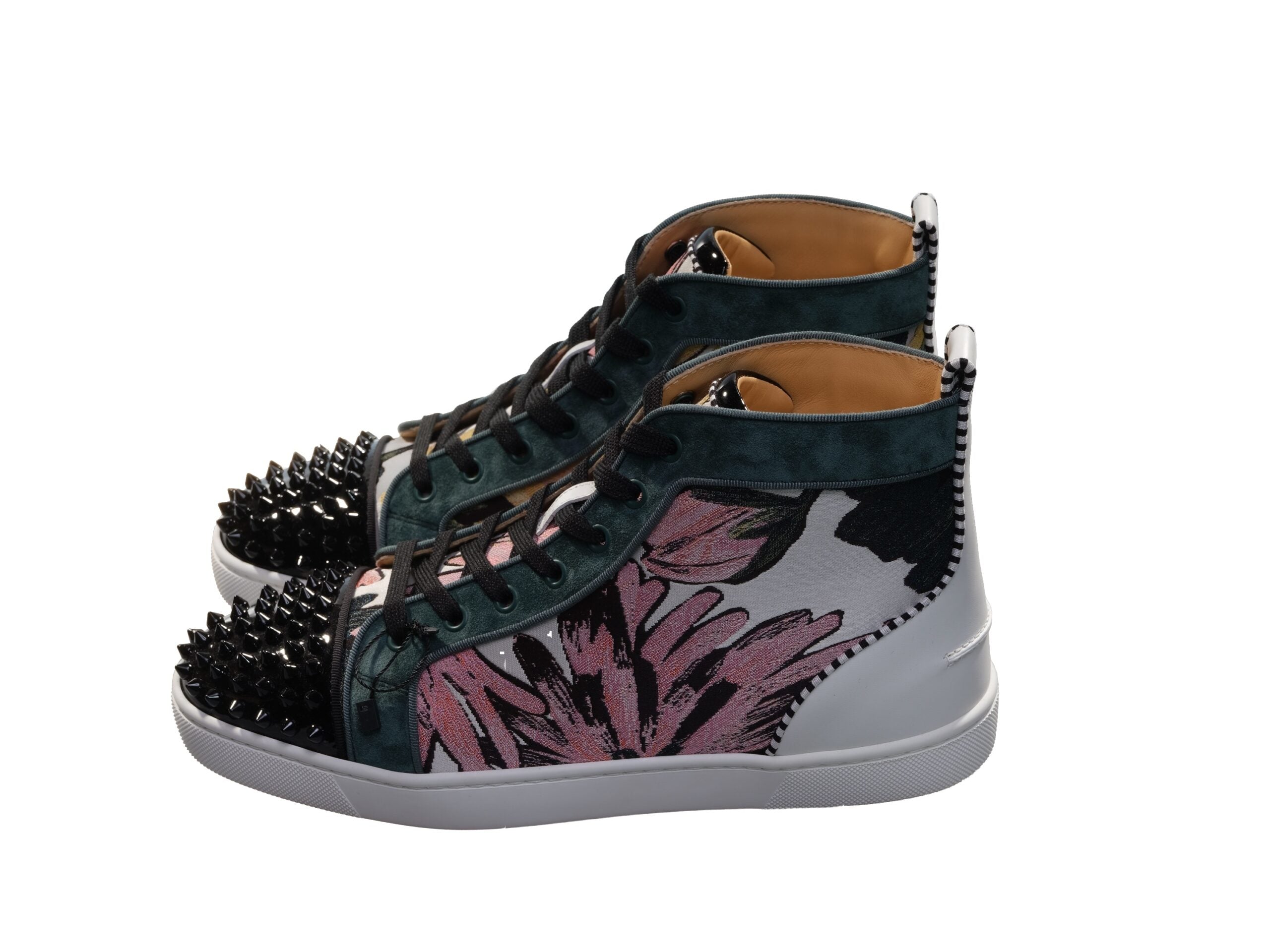 Αθλητικά παπούτσια Christian Louboutin Louis Spikes Orlato με επίπεδη στάμπα με μοτίβο από ύφασμα