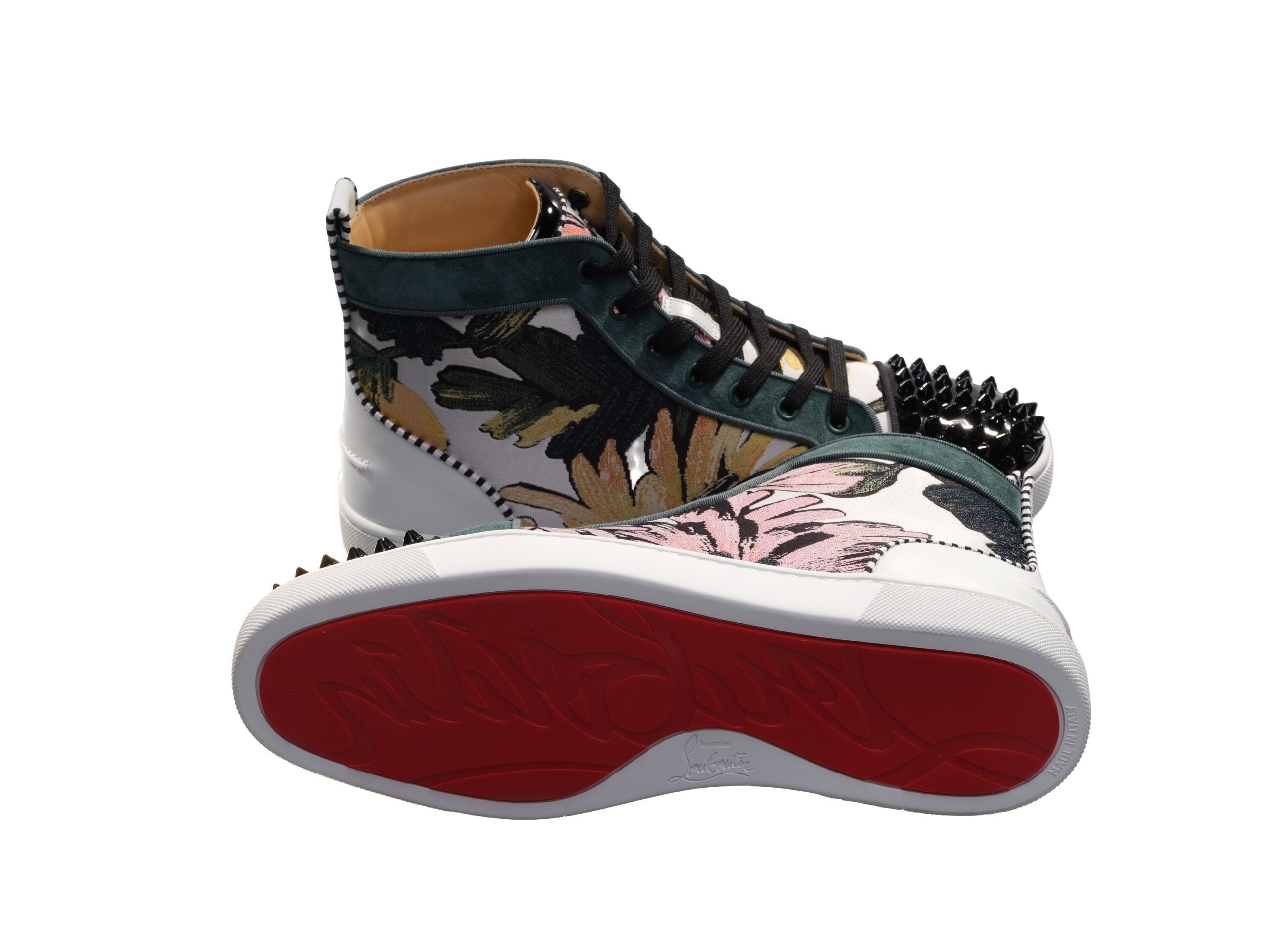 Αθλητικά παπούτσια Christian Louboutin Louis Spikes Orlato με επίπεδη στάμπα με μοτίβο από ύφασμα