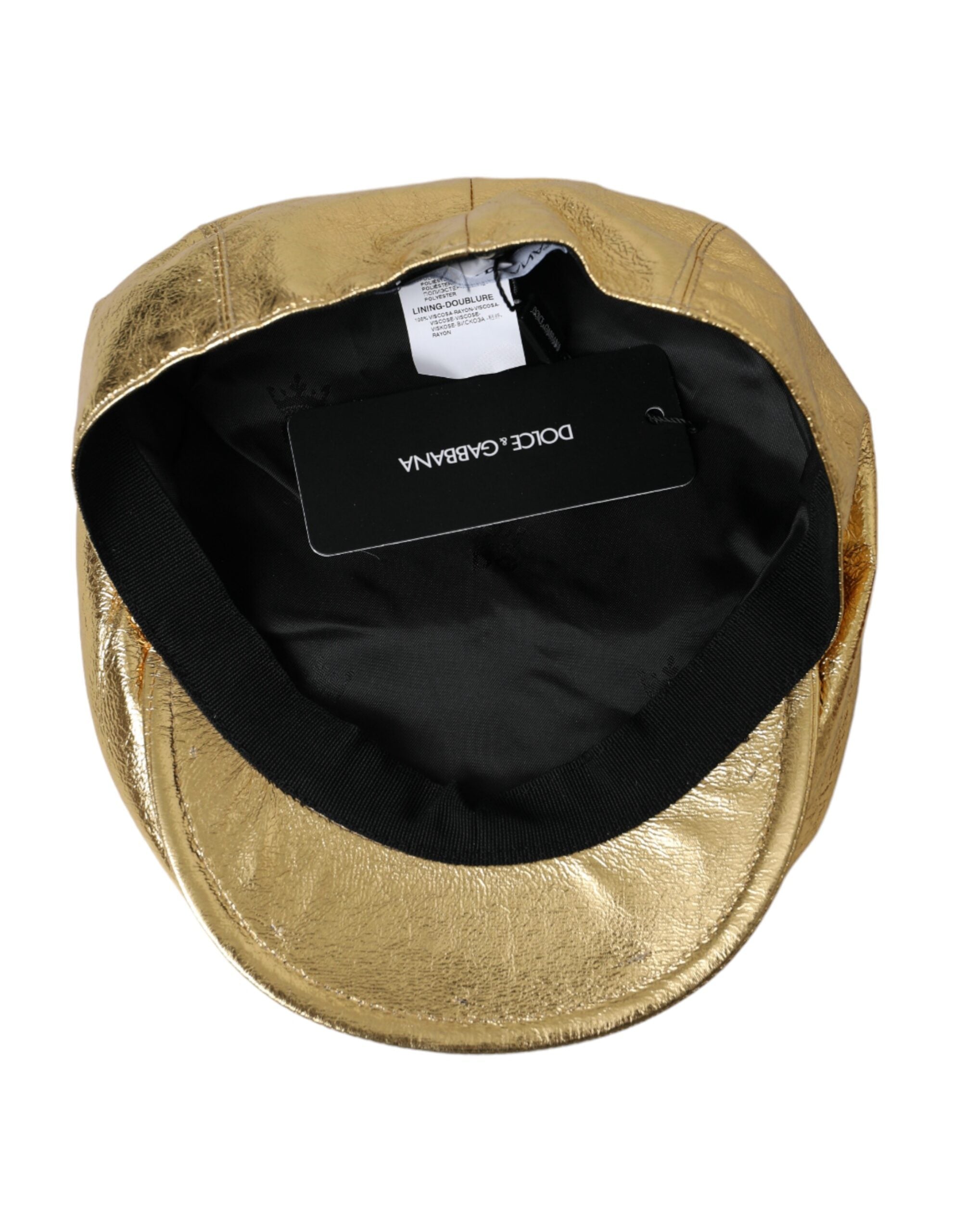 Ανδρικά καπέλο Newsboy από Dolce &amp; Gabbana Metallic Gold Polyester