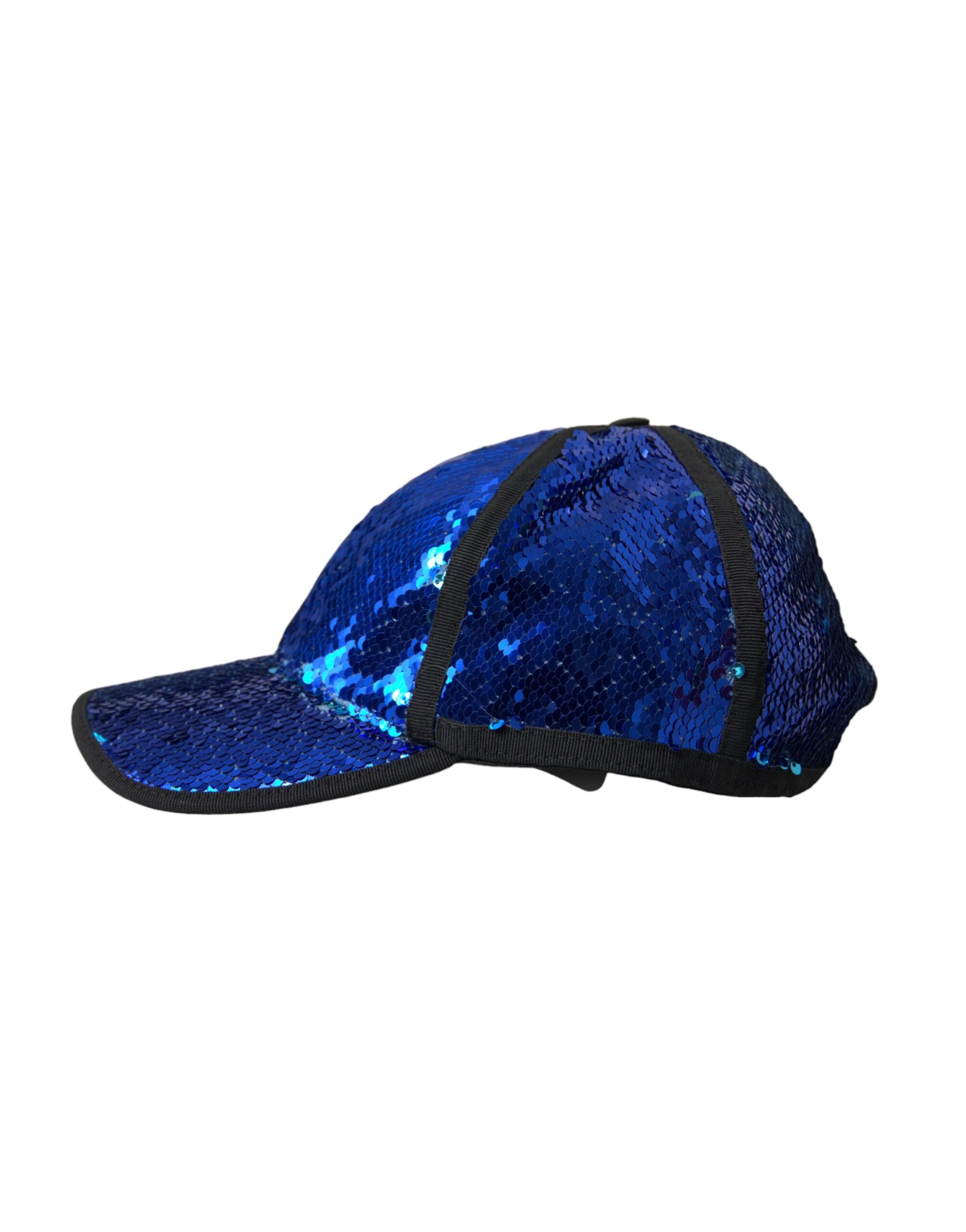 Dolce & Gabbana Royal Blue Sequin Baseball Hat Men