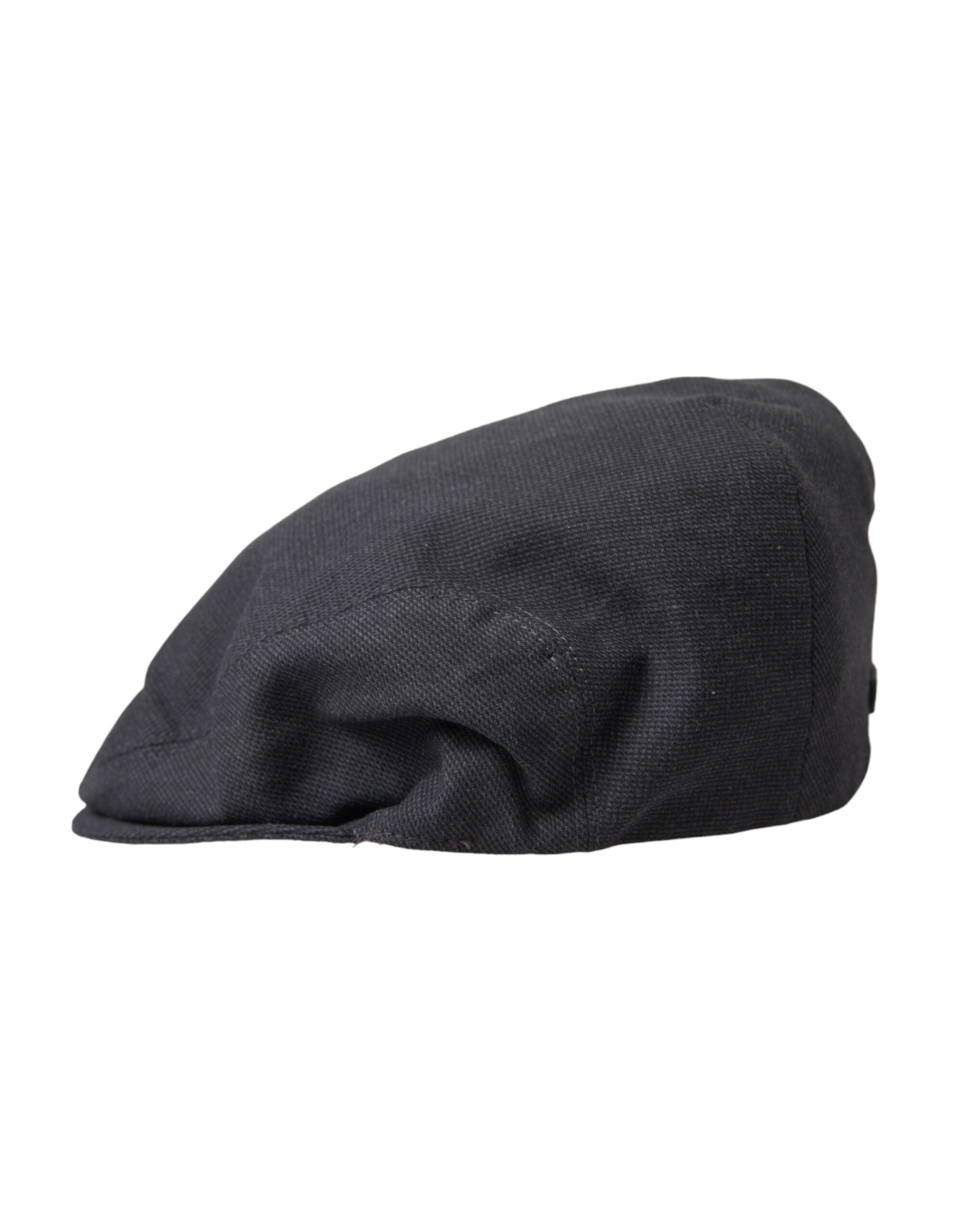 Dolce &amp; Gabbana Grey Cotton Cloth Ανδρικά καπέλο Newsboy