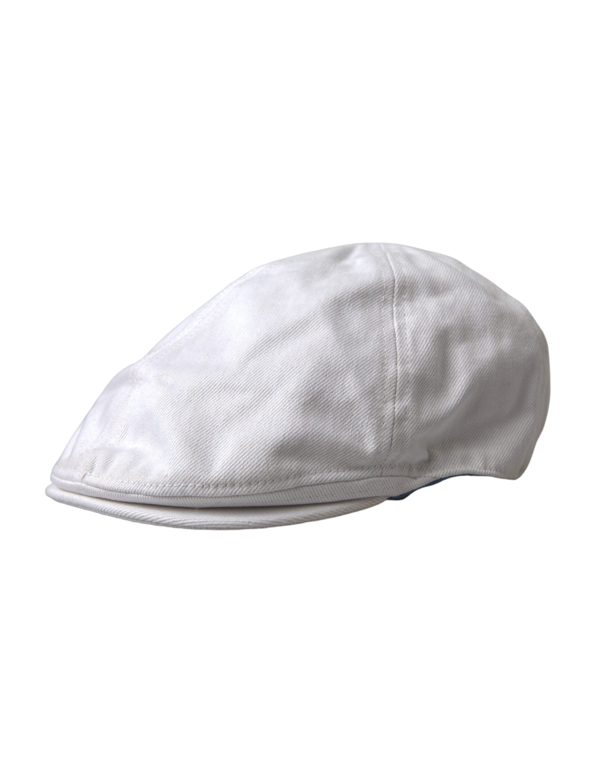 Dolce &amp; Gabbana White Cotton Cloth Ανδρικά καπέλο Newsboy