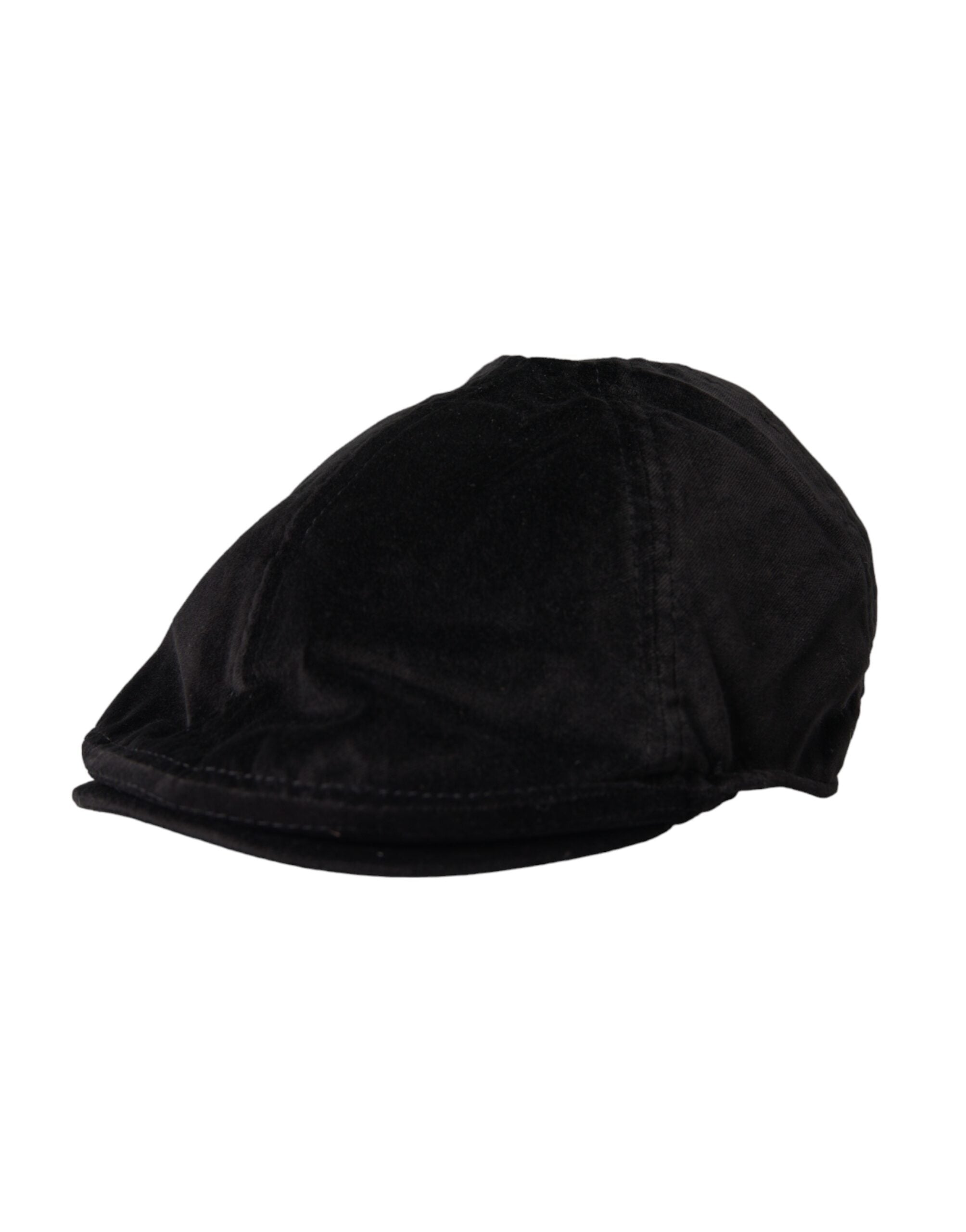 Dolce &amp; Gabbana Black Crown Cotton Newsboy Hat Ανδρικά