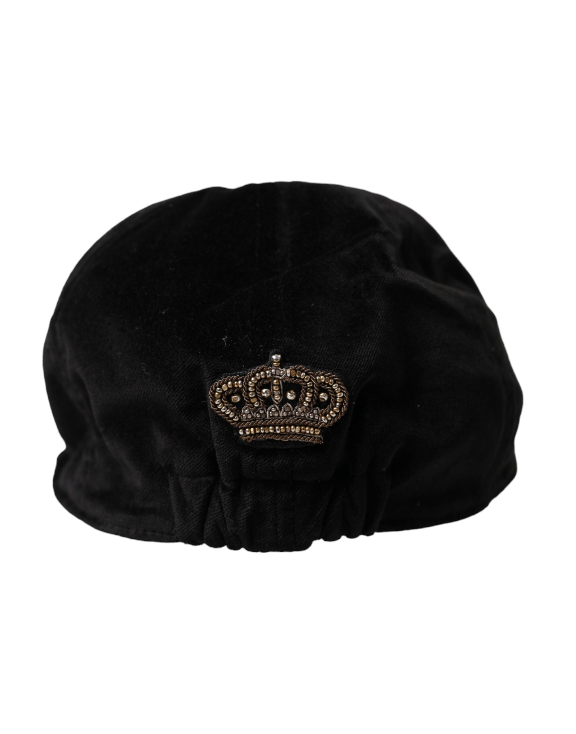 Dolce &amp; Gabbana Black Crown Cotton Newsboy Hat Ανδρικά