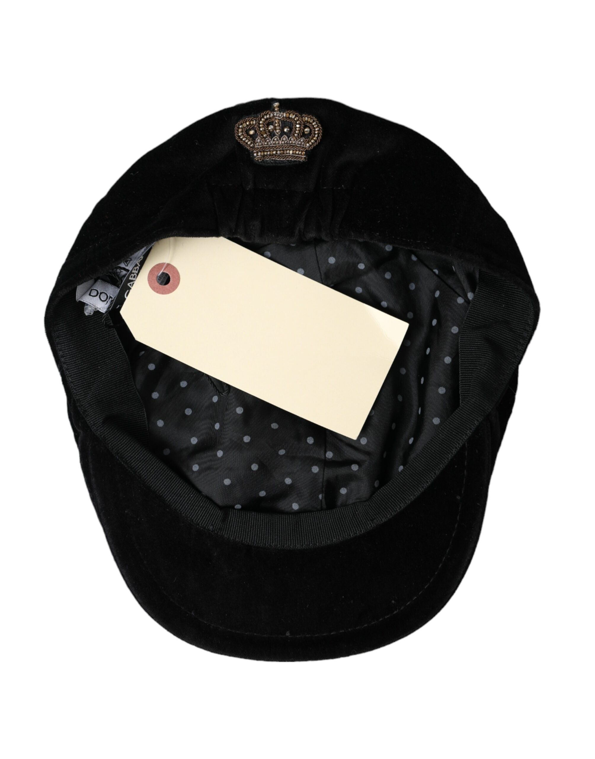 Dolce &amp; Gabbana Black Crown Cotton Newsboy Hat Ανδρικά